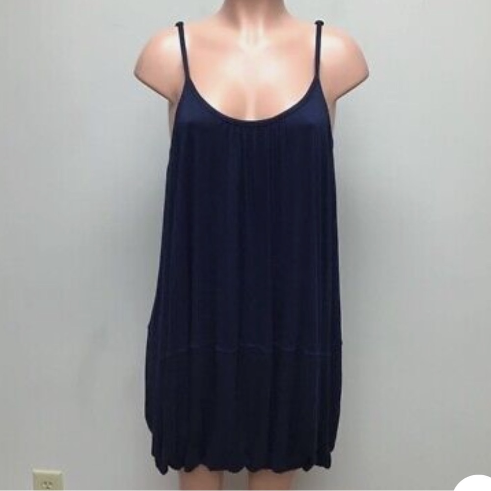 Anthropology Maeve Womens Slip Dress Blue Stretch Scoop Neck Spaghetti Strap XS